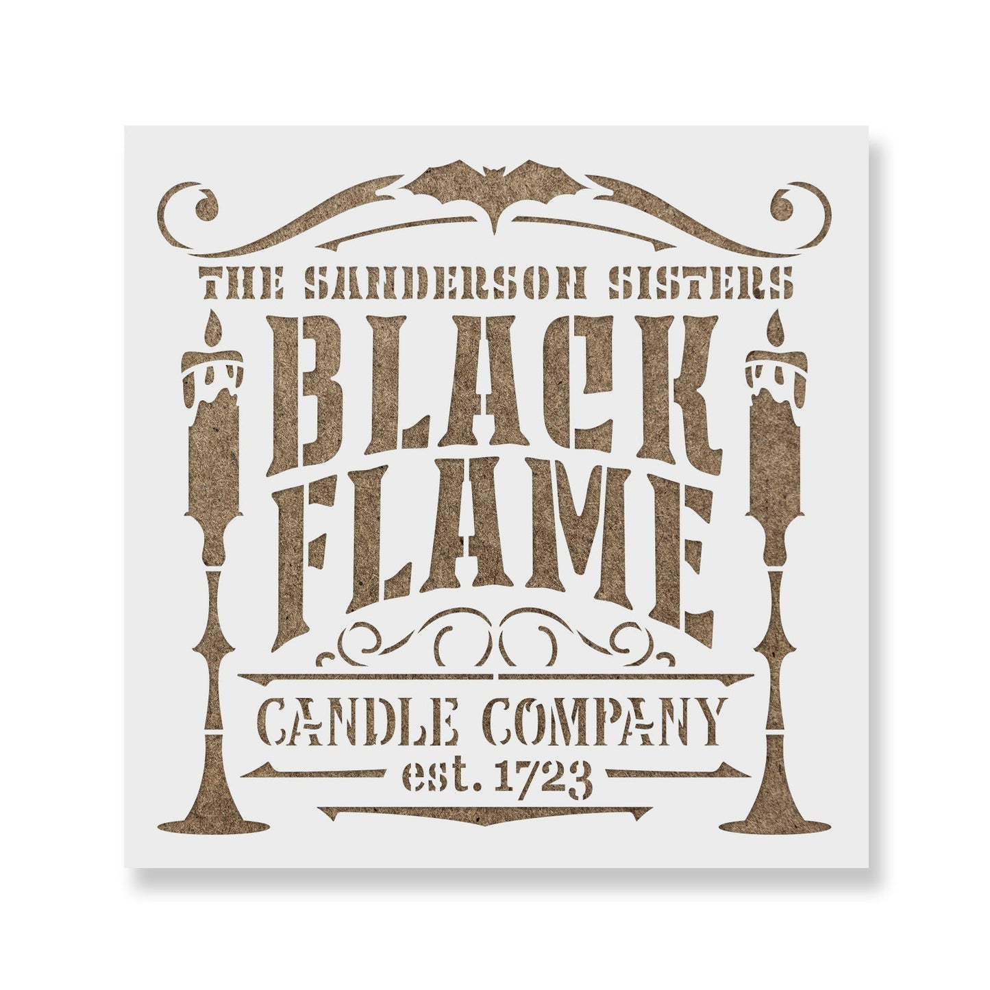 Black Flame Candle Sign Stencil