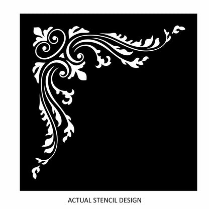 French Baroque Corner Stencil