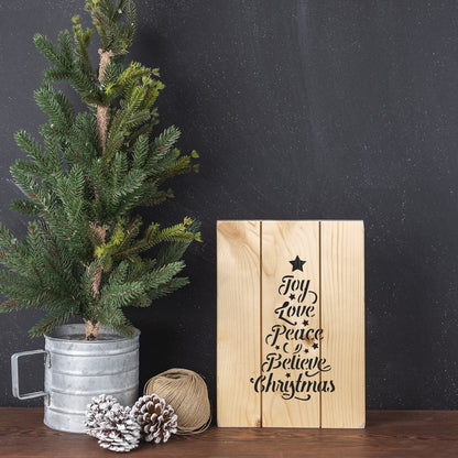 Christmas Tree Words Stencil