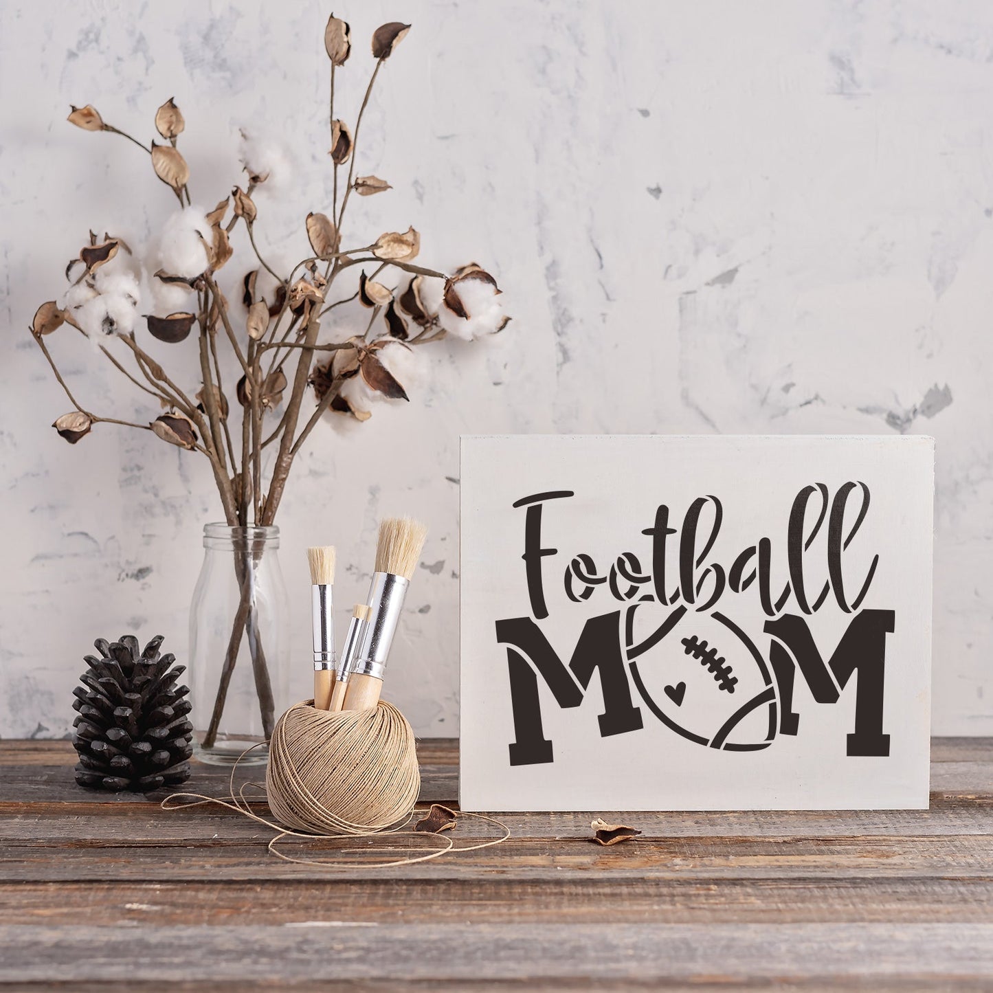 Football Mom Stencil