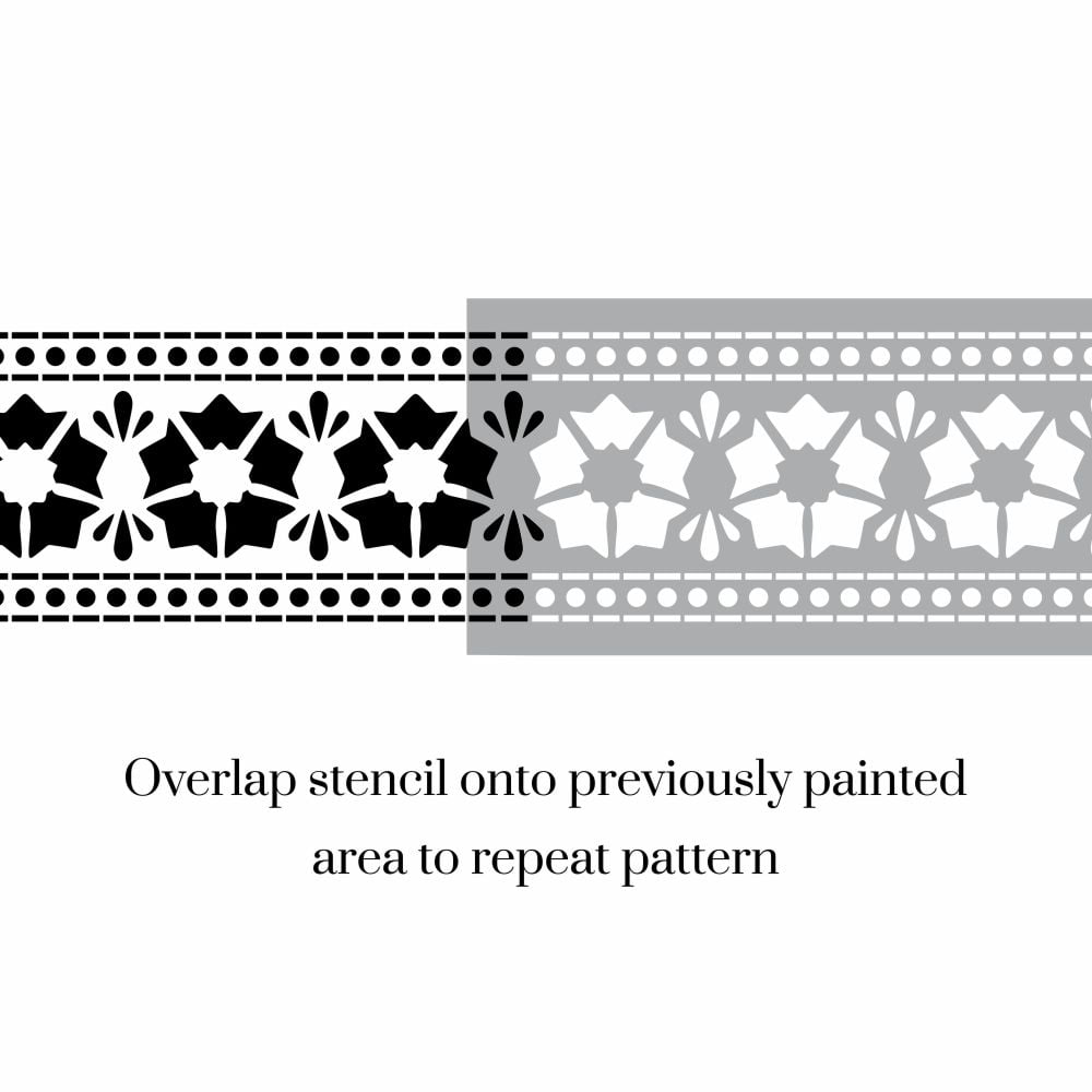 Palma Floral Border Stencil