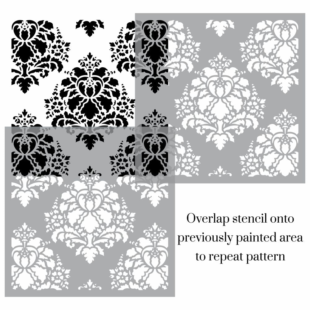 Windsor Floral Damask Wall Stencil