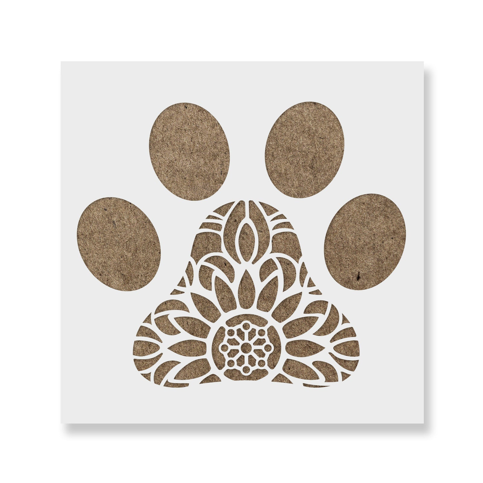 Mandala Dog Paw Print Stencil