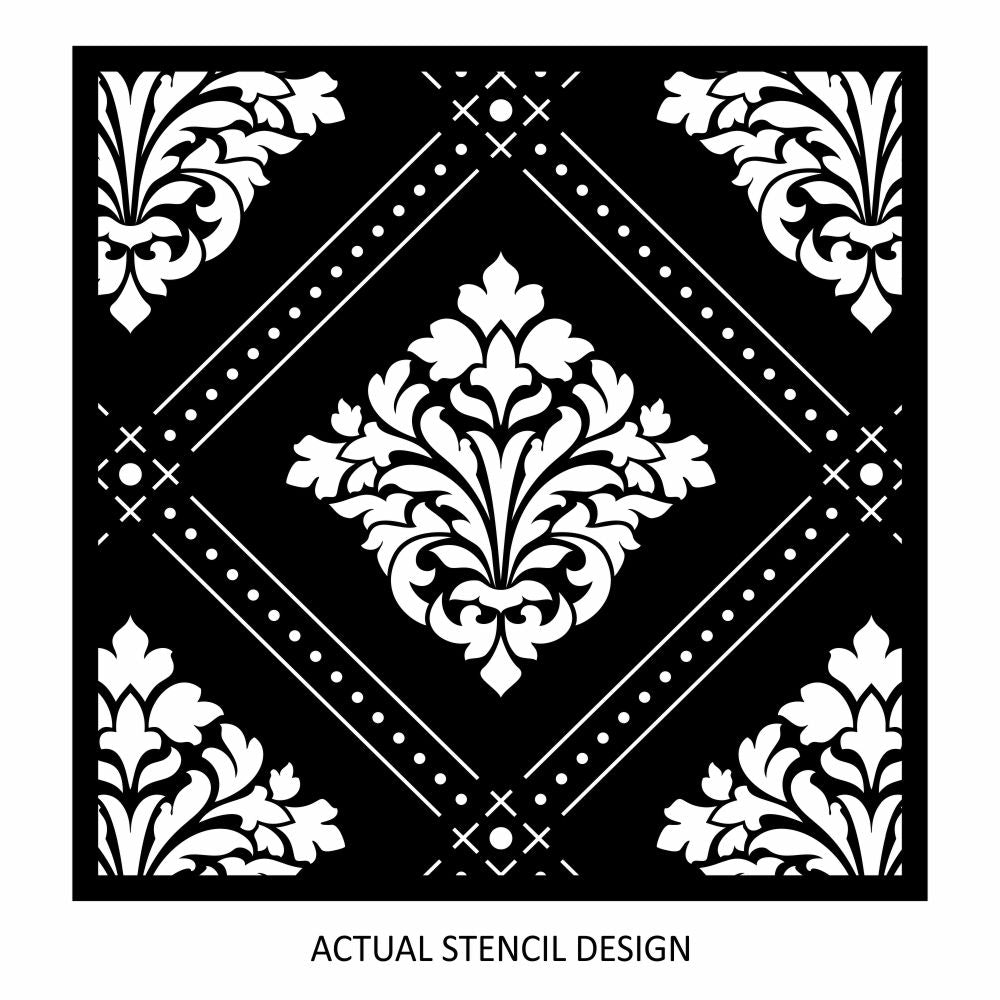 Florence Damask Diamond Wall Stencil