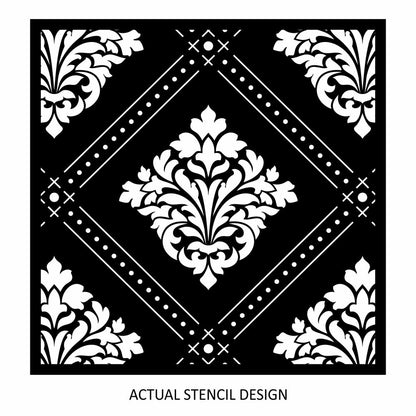 Florence Damask Diamond Wall Stencil