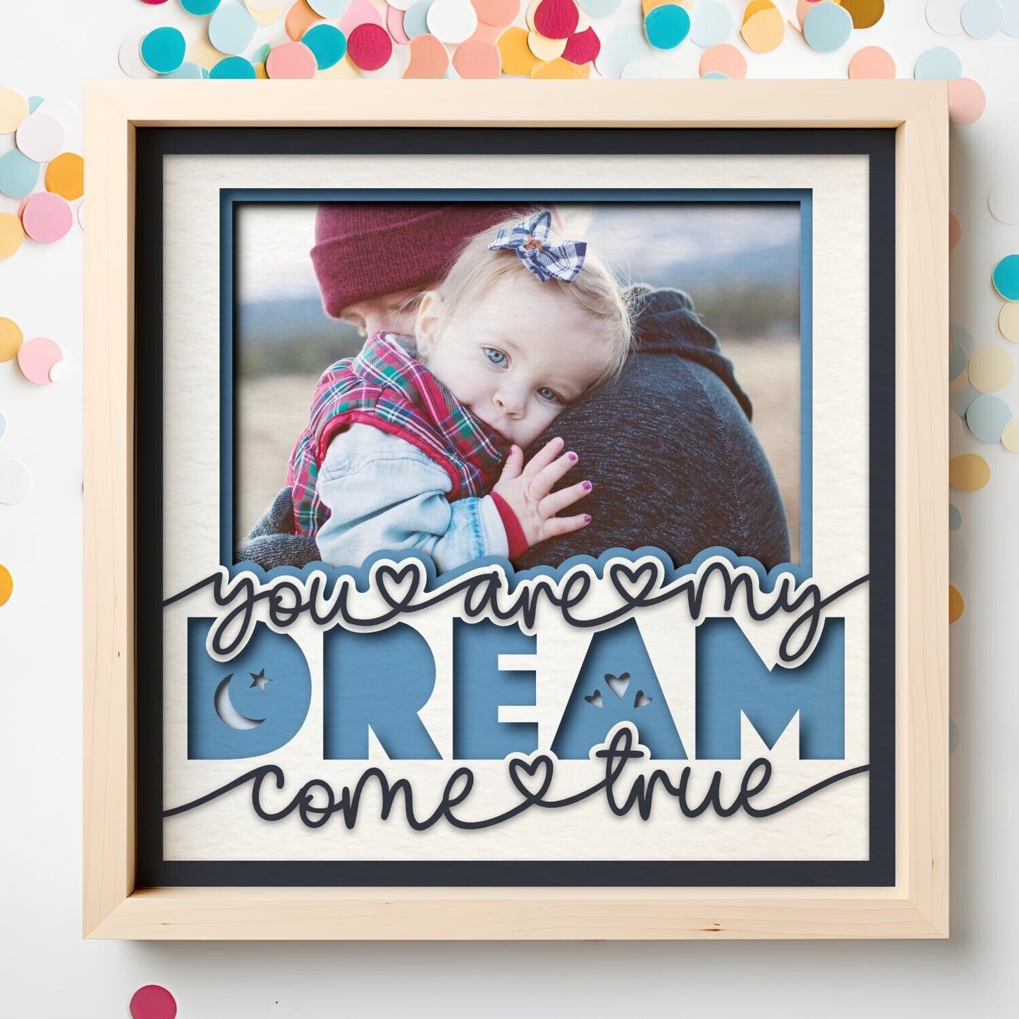 Dream Come True - 9 x 9 Inch photo Frame - 1, 2, 3 or 6 photos / Multi Colour