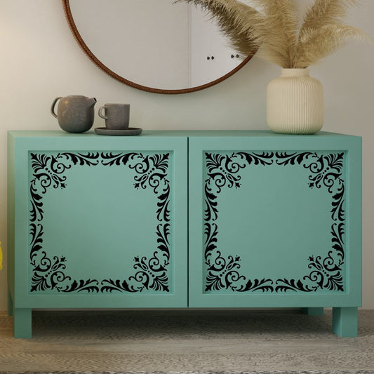 Classy Damask Corner Stencil