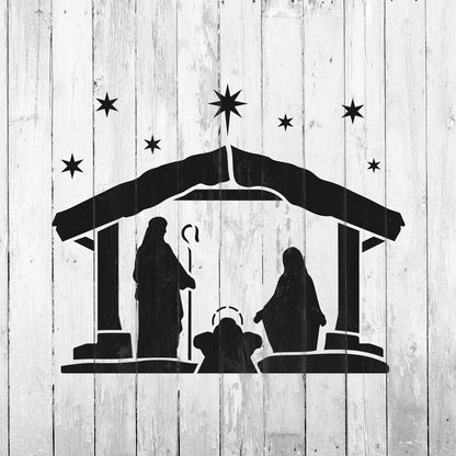 Wondrous Nativity Stencil