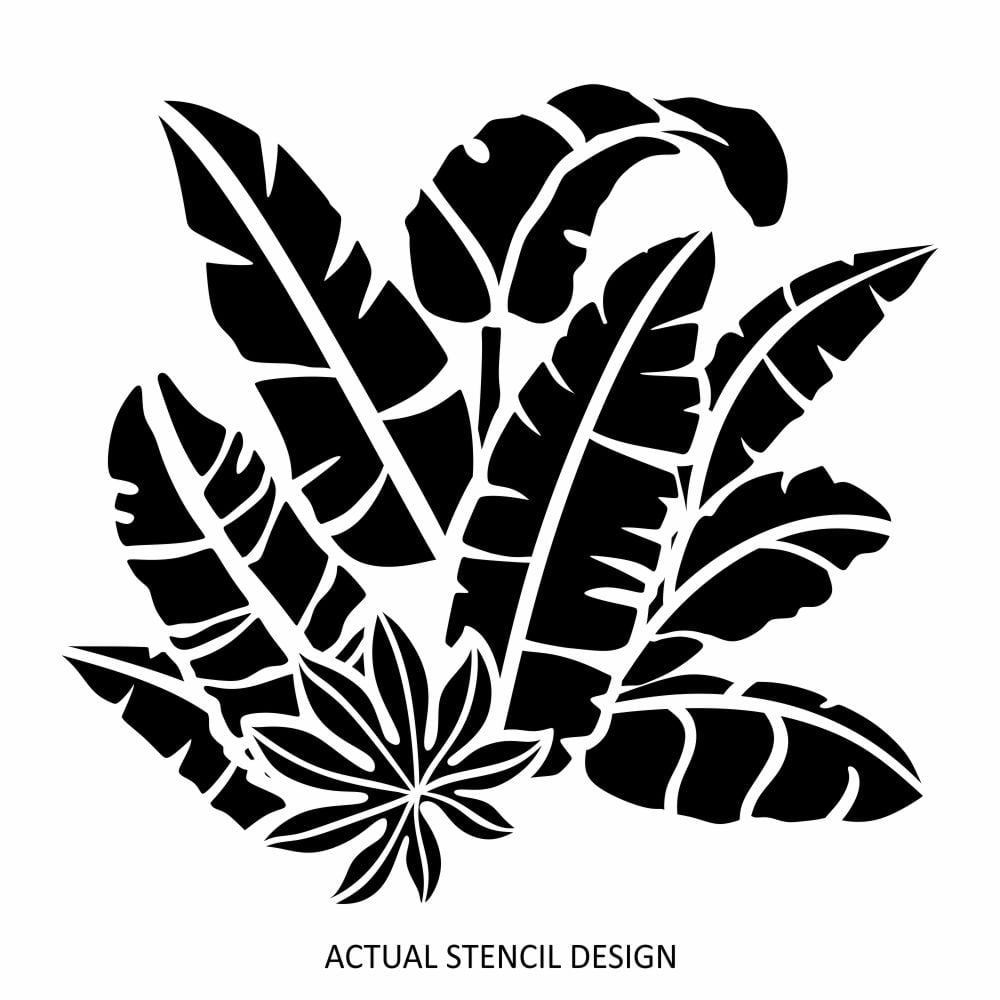 Summer Tropical Leafy Stencil