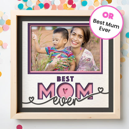 Best Mom Ever - 9 x 9 Inch photo Frame - 1, 2, 3 or 6 photos / Multi Colour